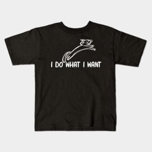 I Do What I Want Cat Lovers Kids T-Shirt